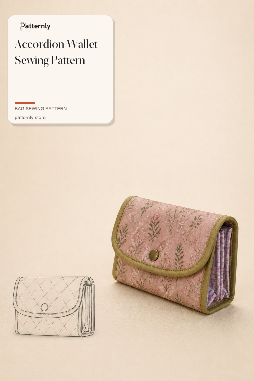Accordion Wallet Sewing Pattern cover