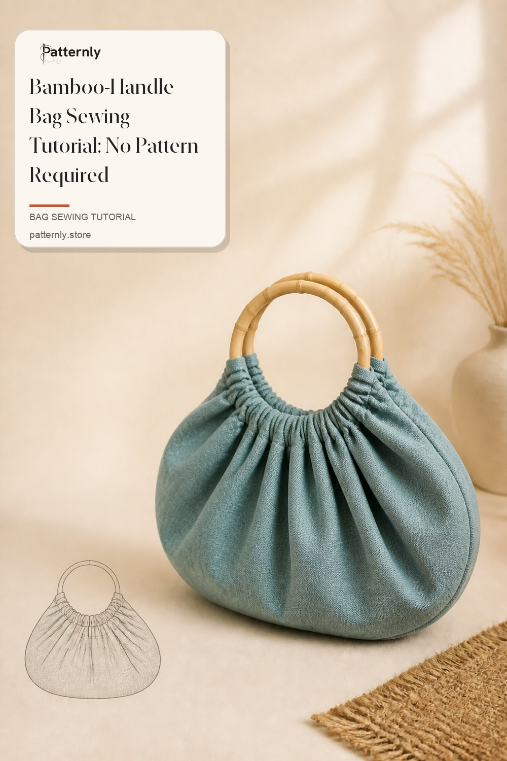 Bamboo-Handle Bag Sewing Tutorial: No Pattern Required cover