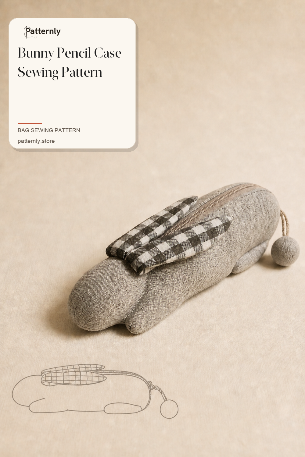 Bunny Pencil Case Sewing Pattern cover