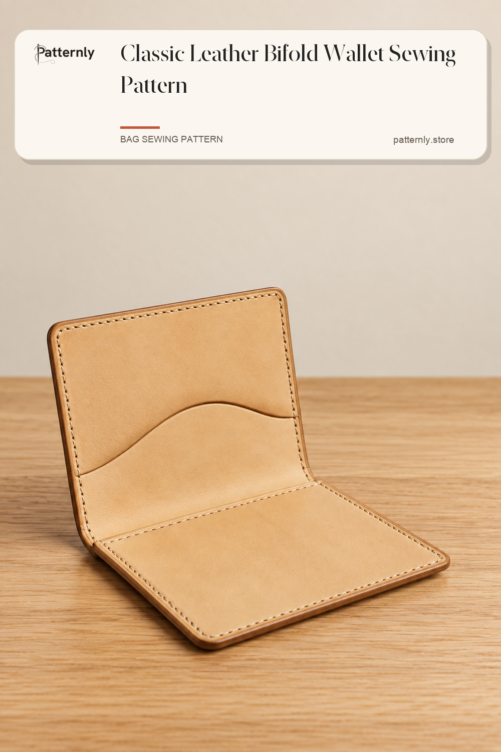 Classic Leather Bifold Wallet Sewing Pattern cover