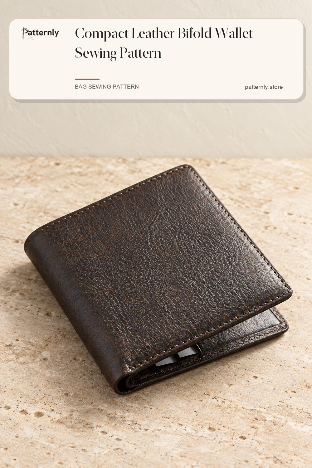 Compact Leather Bifold Wallet Sewing Pattern cover