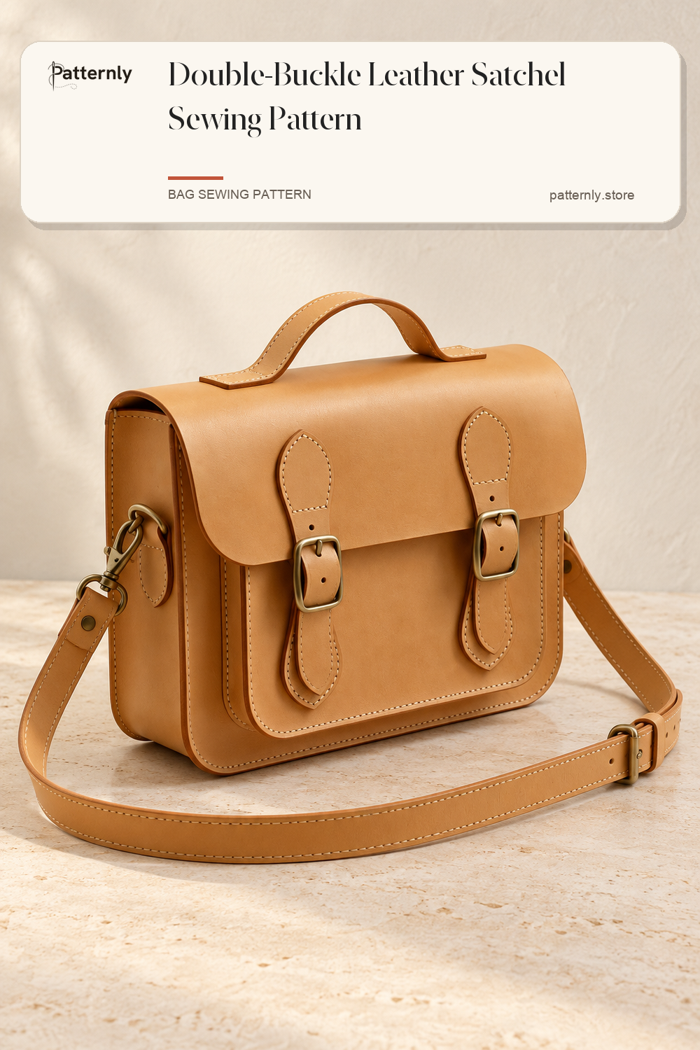 Double-Buckle Leather Satchel Sewing Pattern cover