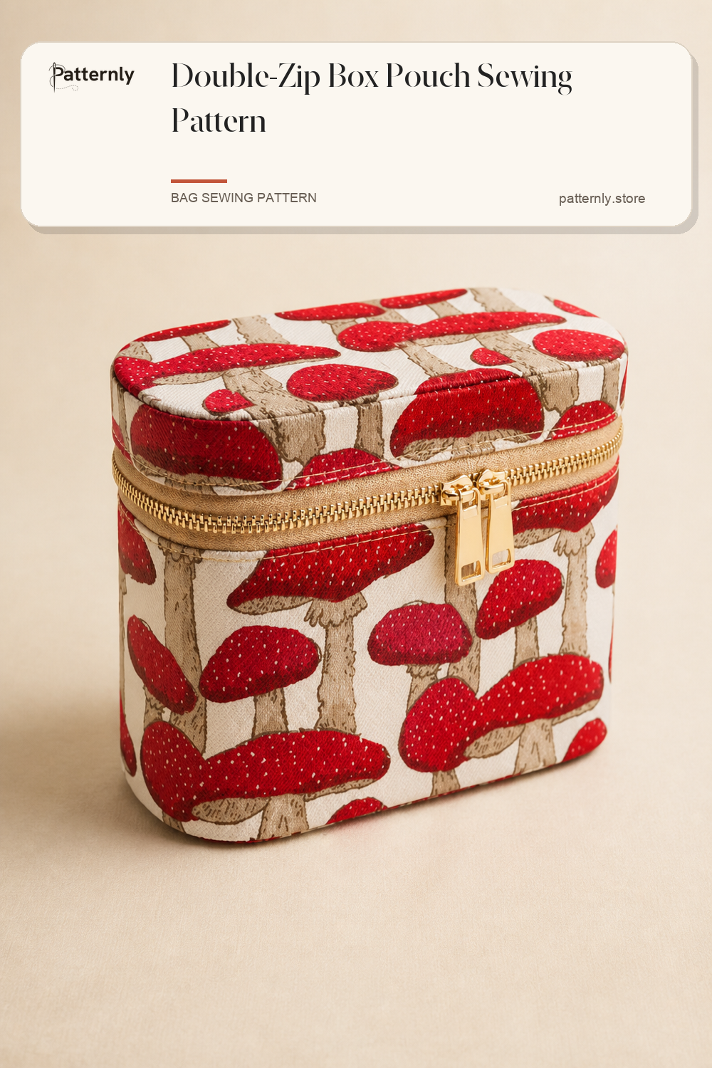 Double-Zip Box Pouch Sewing Pattern cover