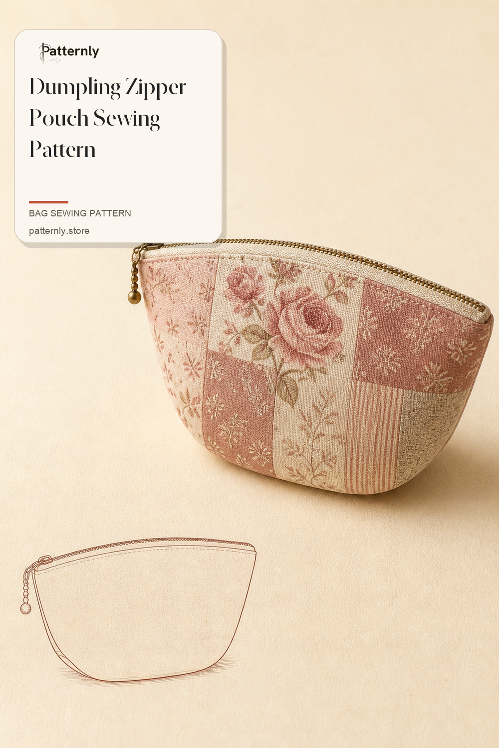 Dumpling Zipper Pouch Sewing Pattern cover