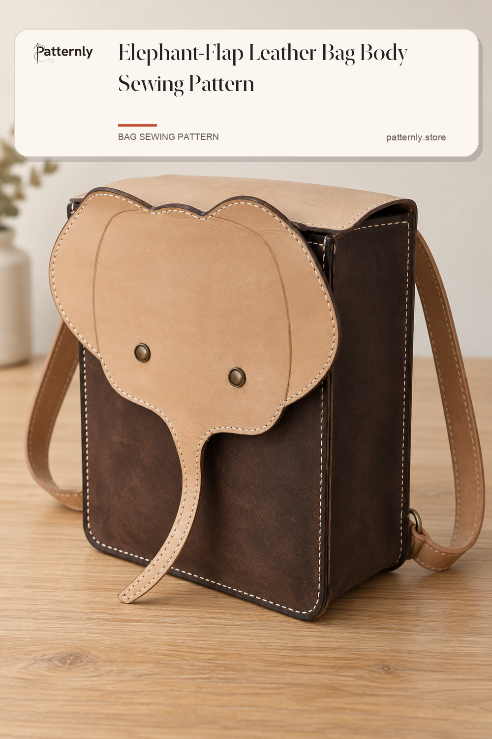Elephant-Flap Leather Bag Body Sewing Pattern cover