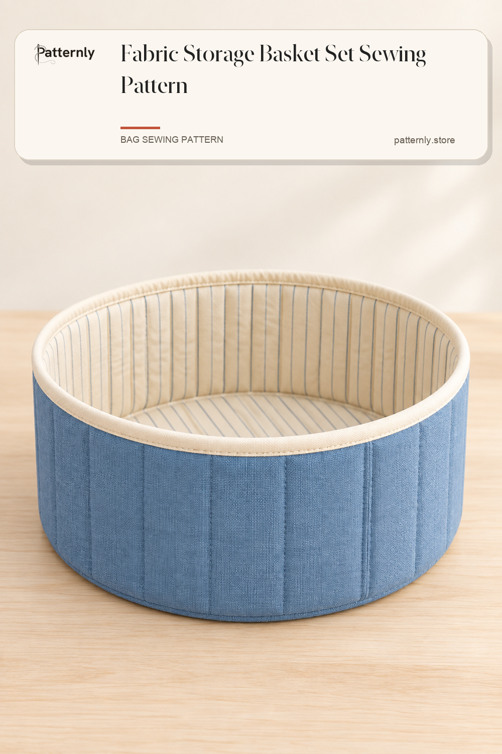 Fabric Storage Basket Set Sewing Pattern — finished bag sewing pattern preview