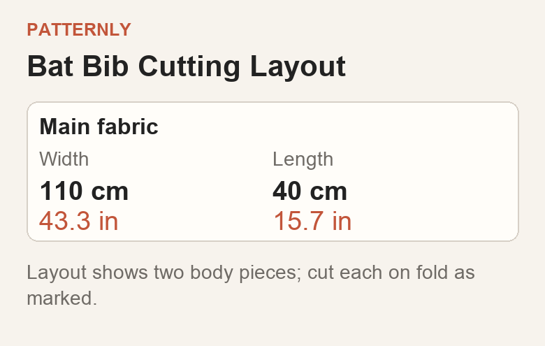Materials, measurements and A4 pattern layout reference