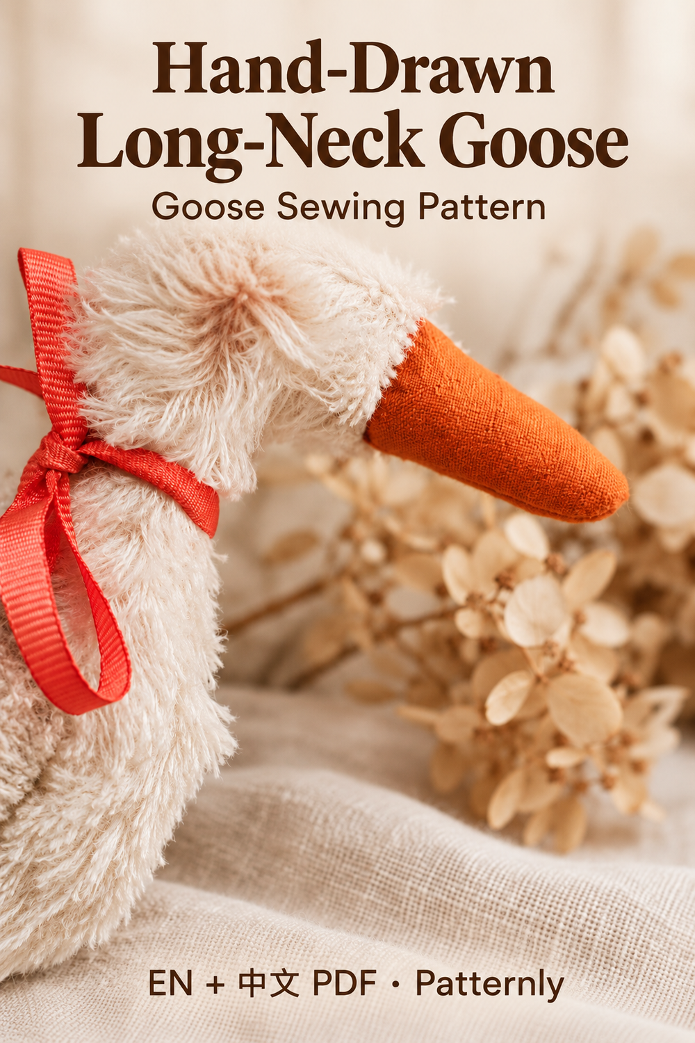 Hand-Drawn Long-Neck Goose Sewing Pattern cover