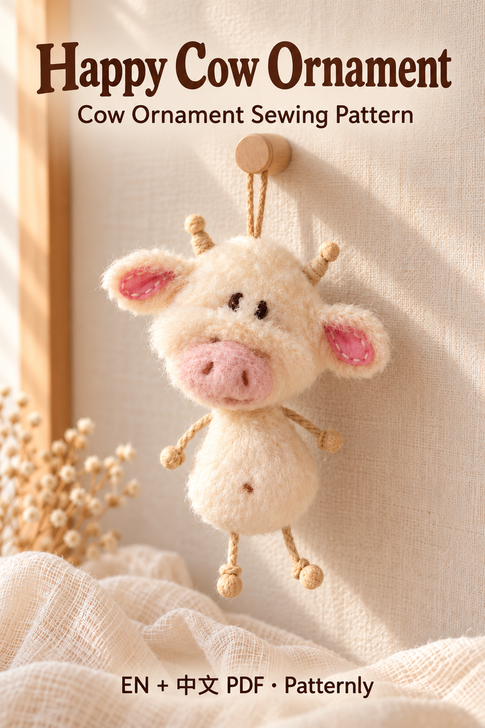 Happy Cow Ornament Sewing Pattern cover