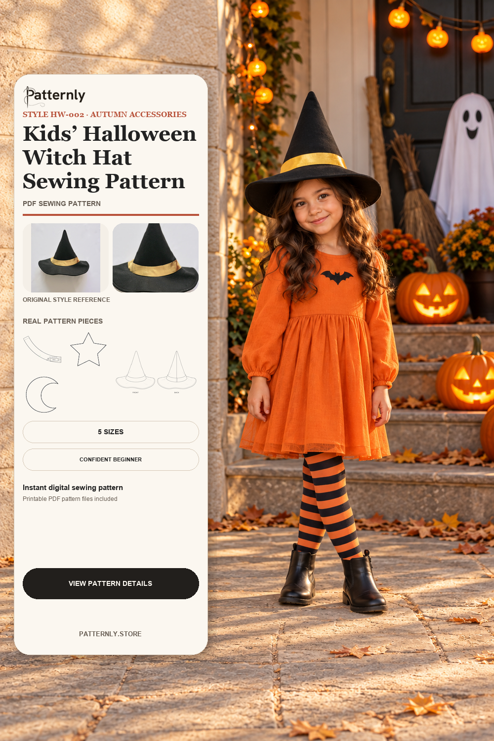 Kids’ Halloween Witch Hat Sewing Pattern cover