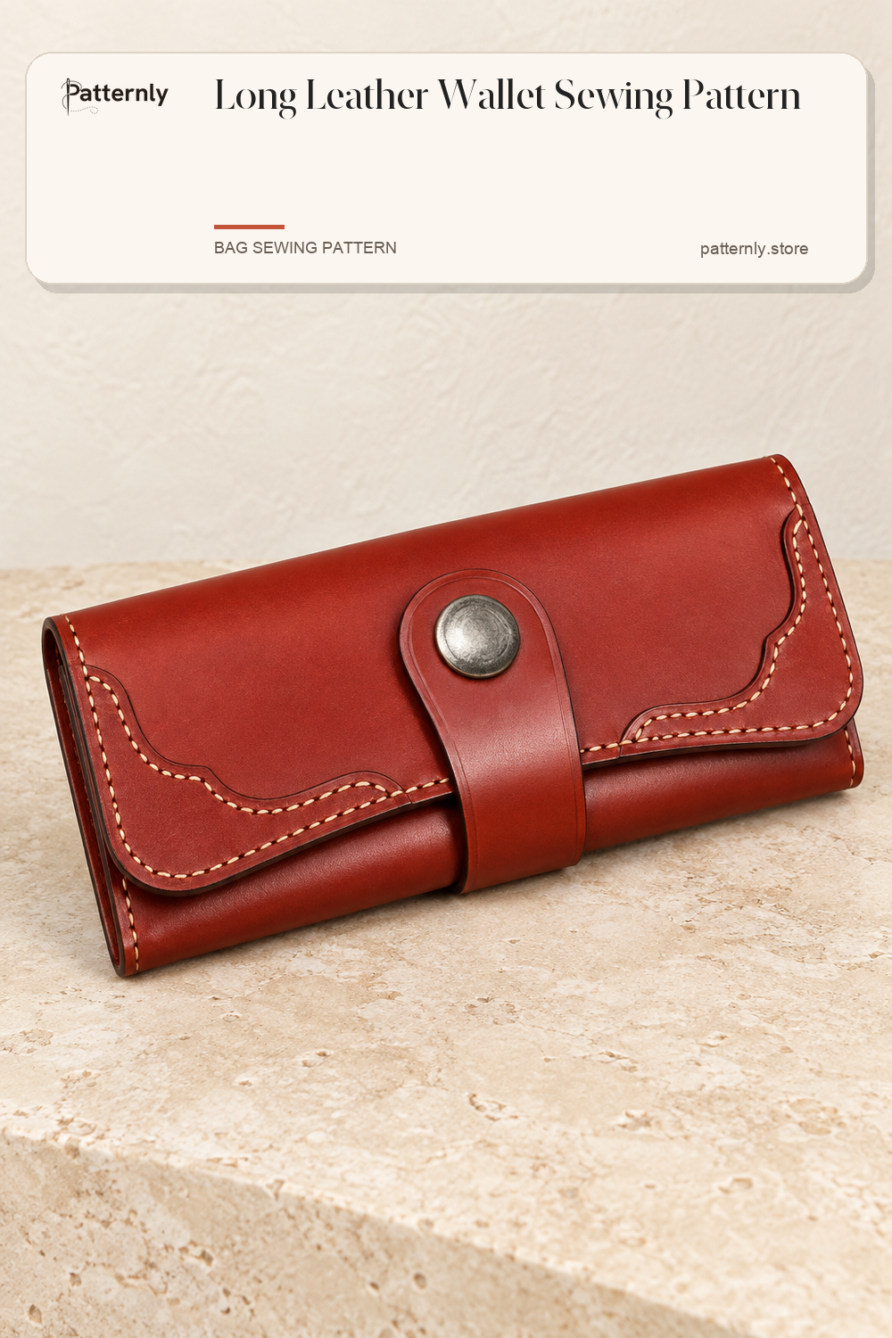 Long Leather Wallet Sewing Pattern cover