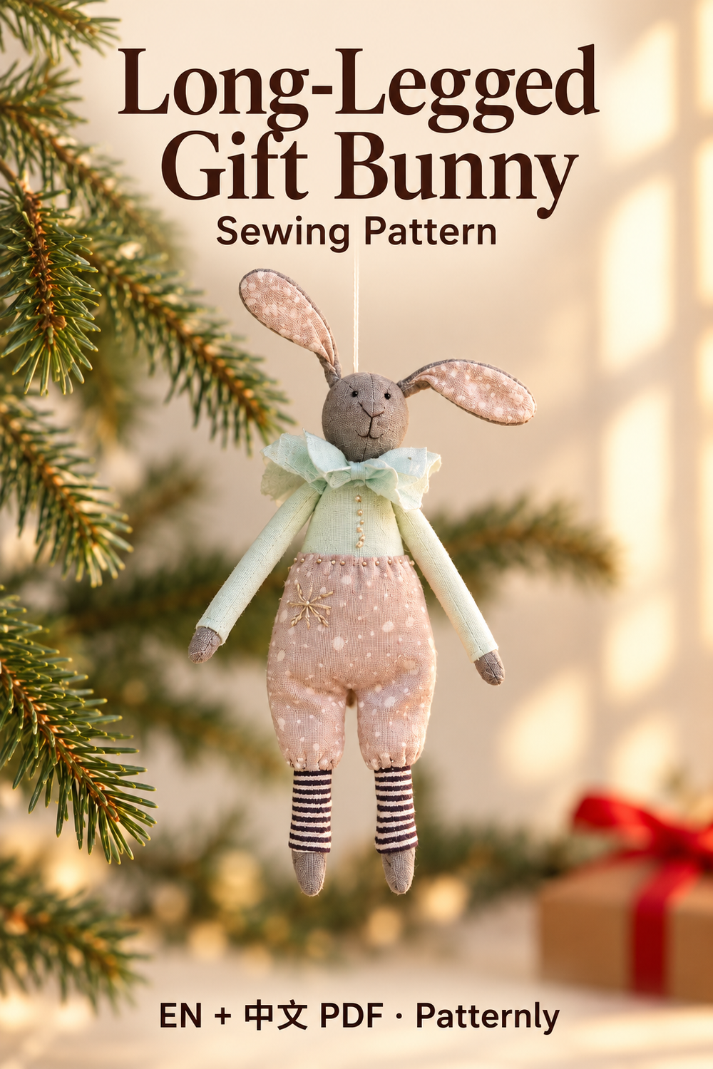 Long-Legged Gift Bunny Sewing Pattern cover