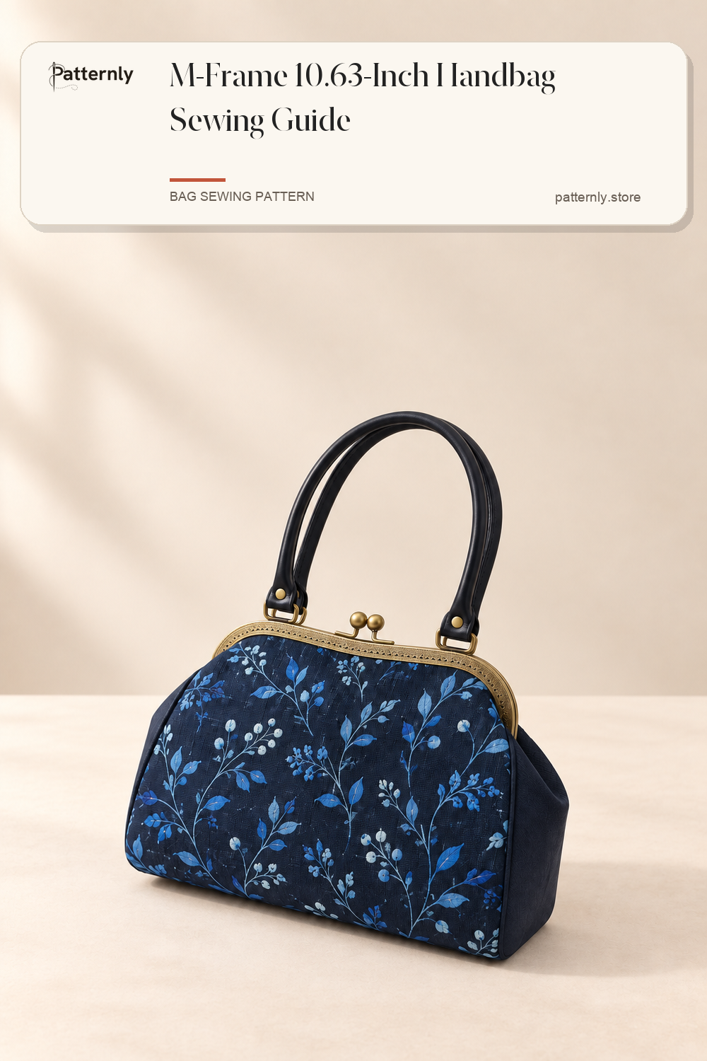 M-Frame 10.63-Inch Handbag Sewing Guide — finished bag sewing pattern preview