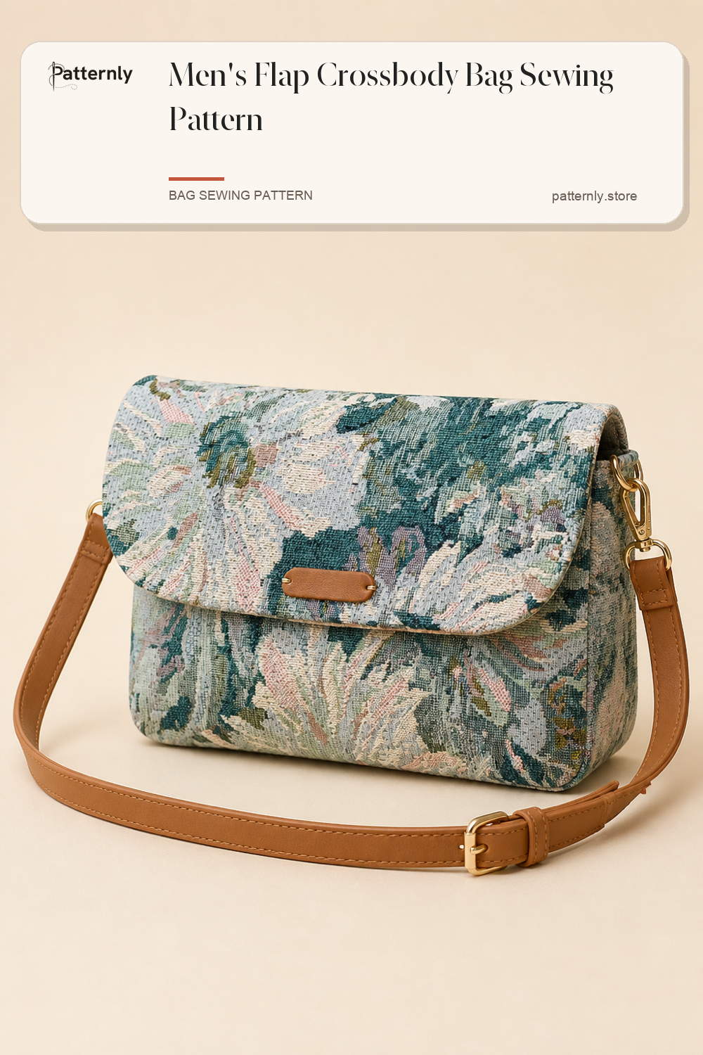 Men's Flap Crossbody Bag Sewing Pattern cover