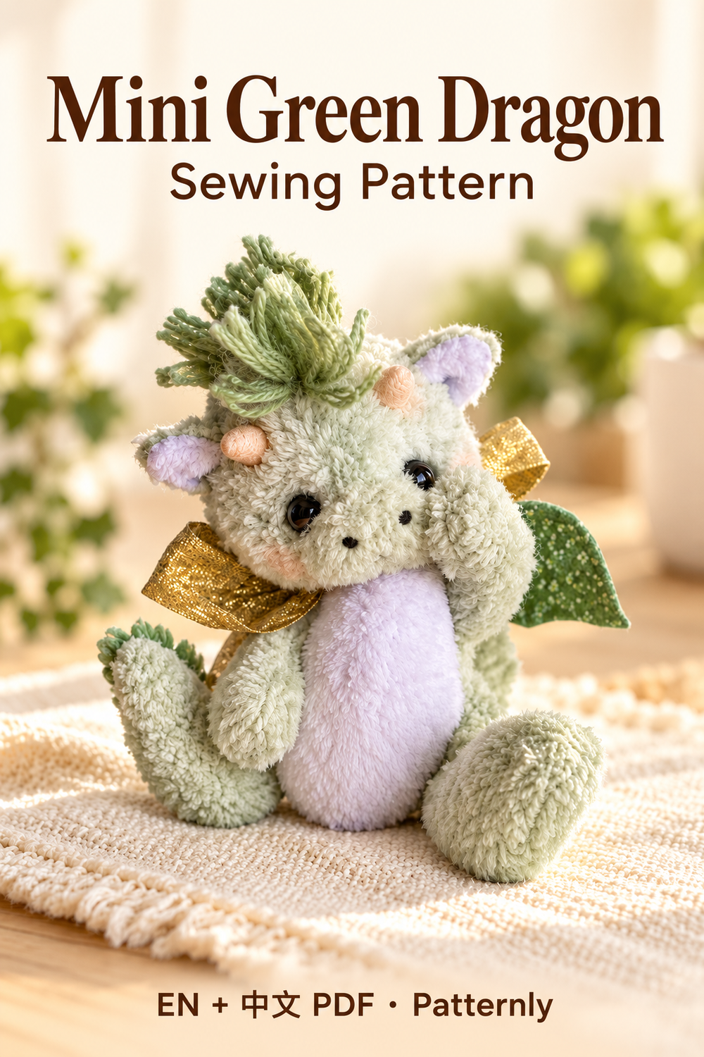Mini Green Dragon Sewing Pattern cover