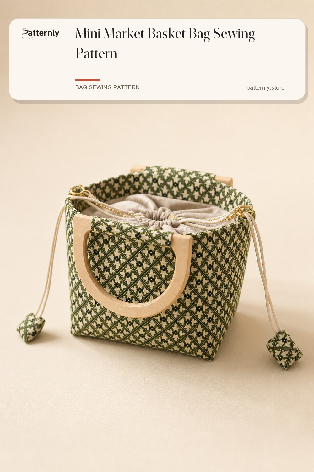 Mini Market Basket Bag Sewing Pattern cover
