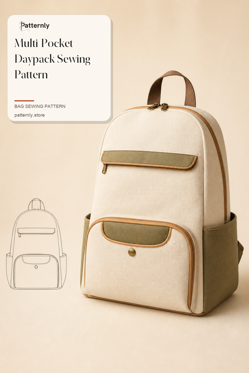 Multi-Pocket Daypack Sewing Pattern cover