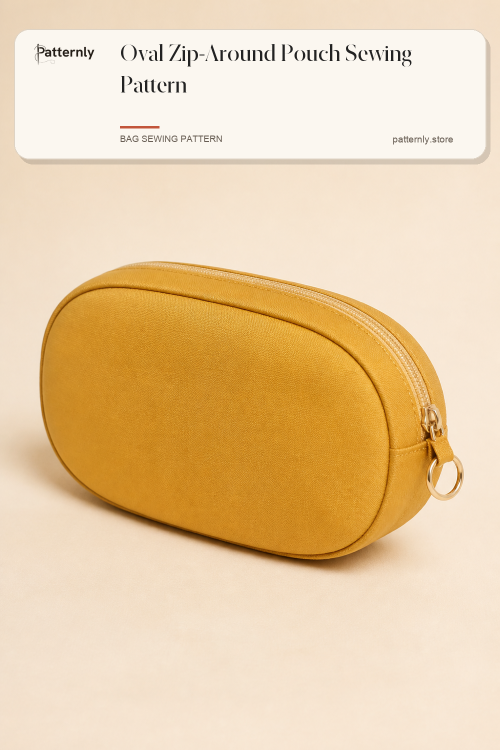 Oval Zip-Around Pouch Sewing Pattern cover