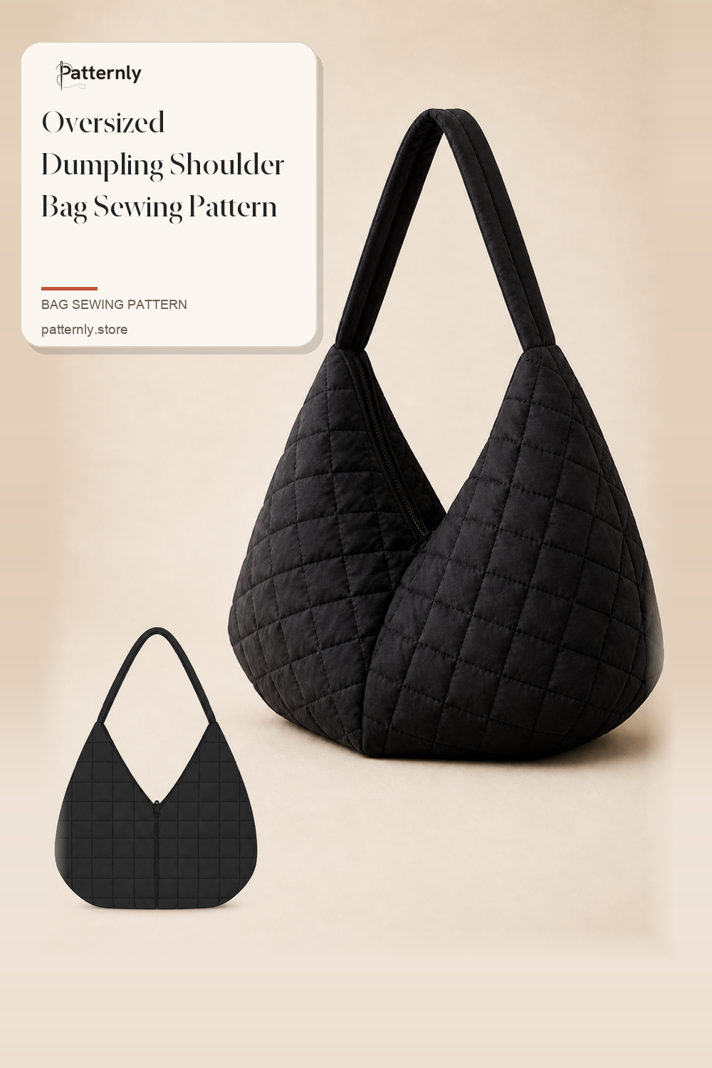 Oversized Dumpling Shoulder Bag Sewing Pattern cover