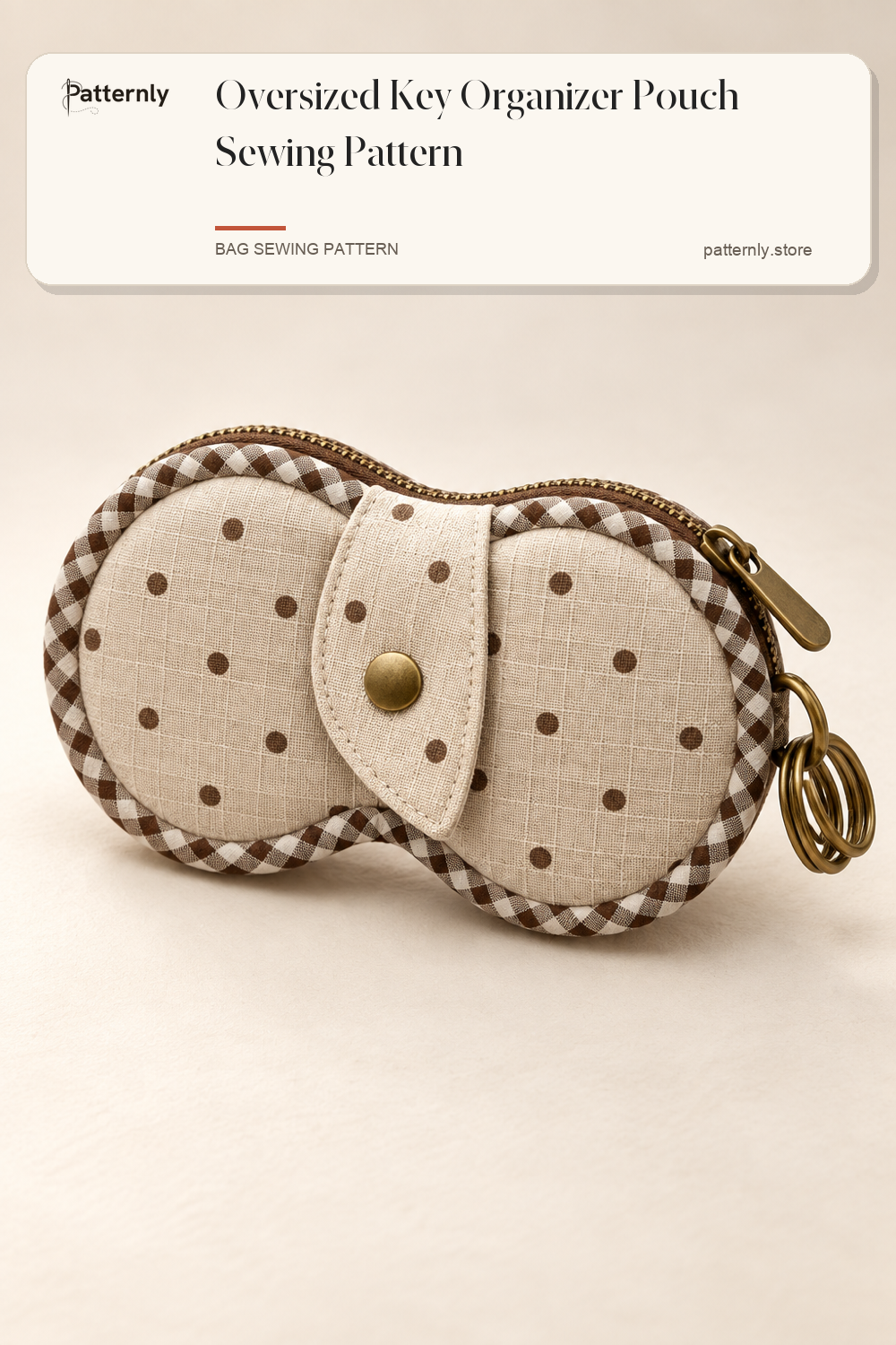 Oversized Key Organizer Pouch Sewing Pattern — finished bag sewing pattern preview