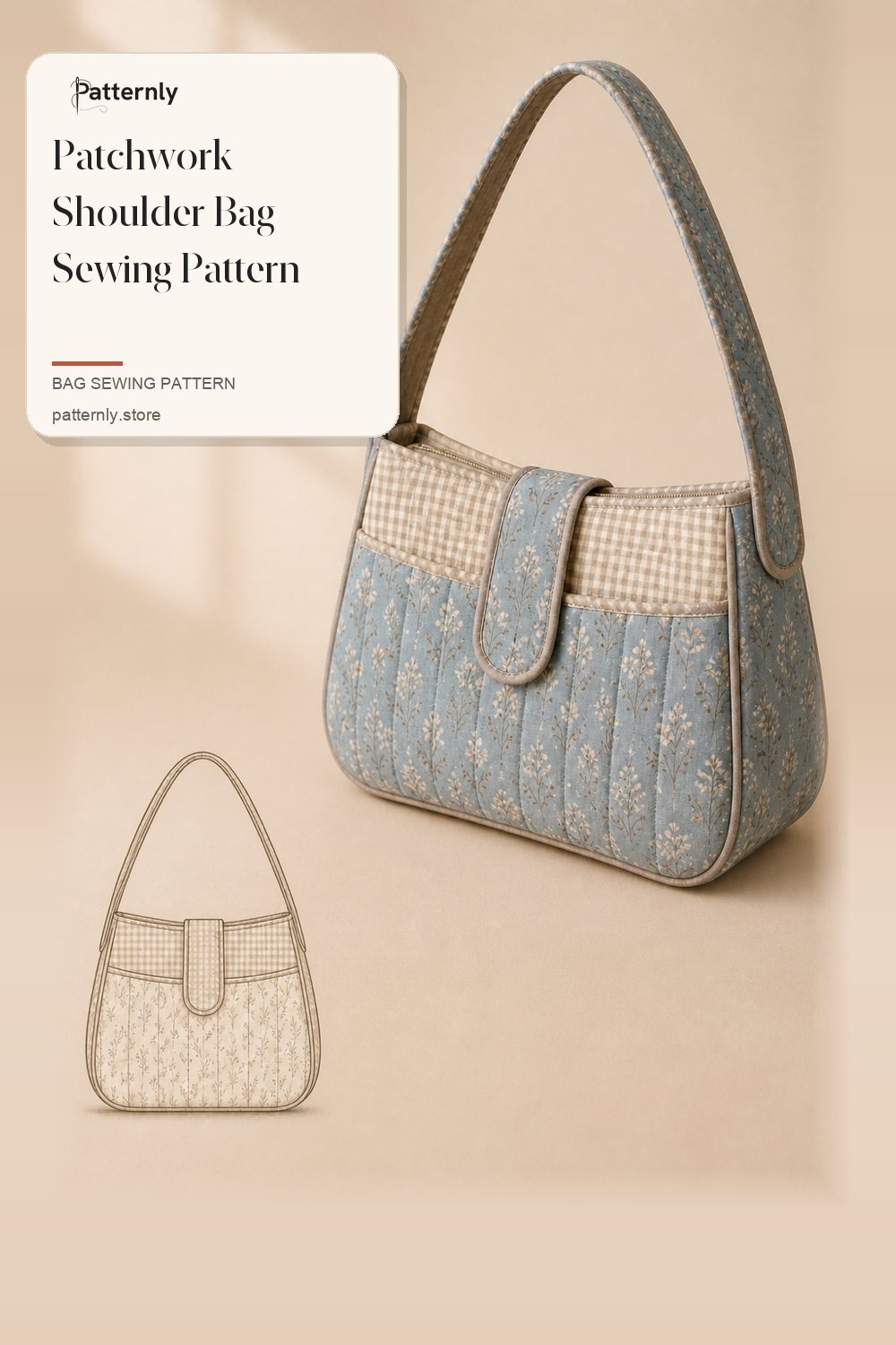 Patchwork Shoulder Bag Sewing Pattern cover