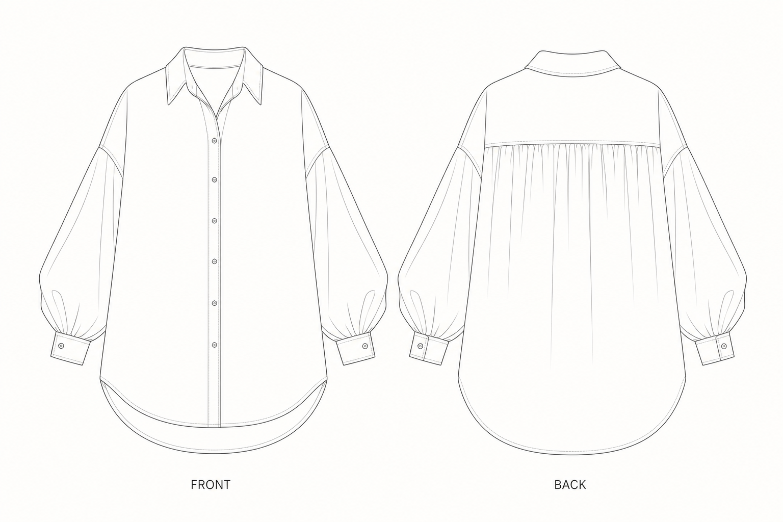 pattern-006 front and back technical drawing