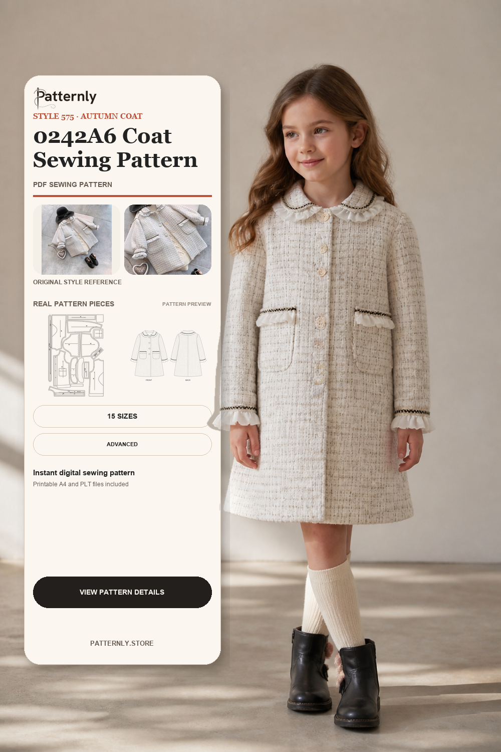 Family Longline Jacket Sewing Pattern JL-010 cover