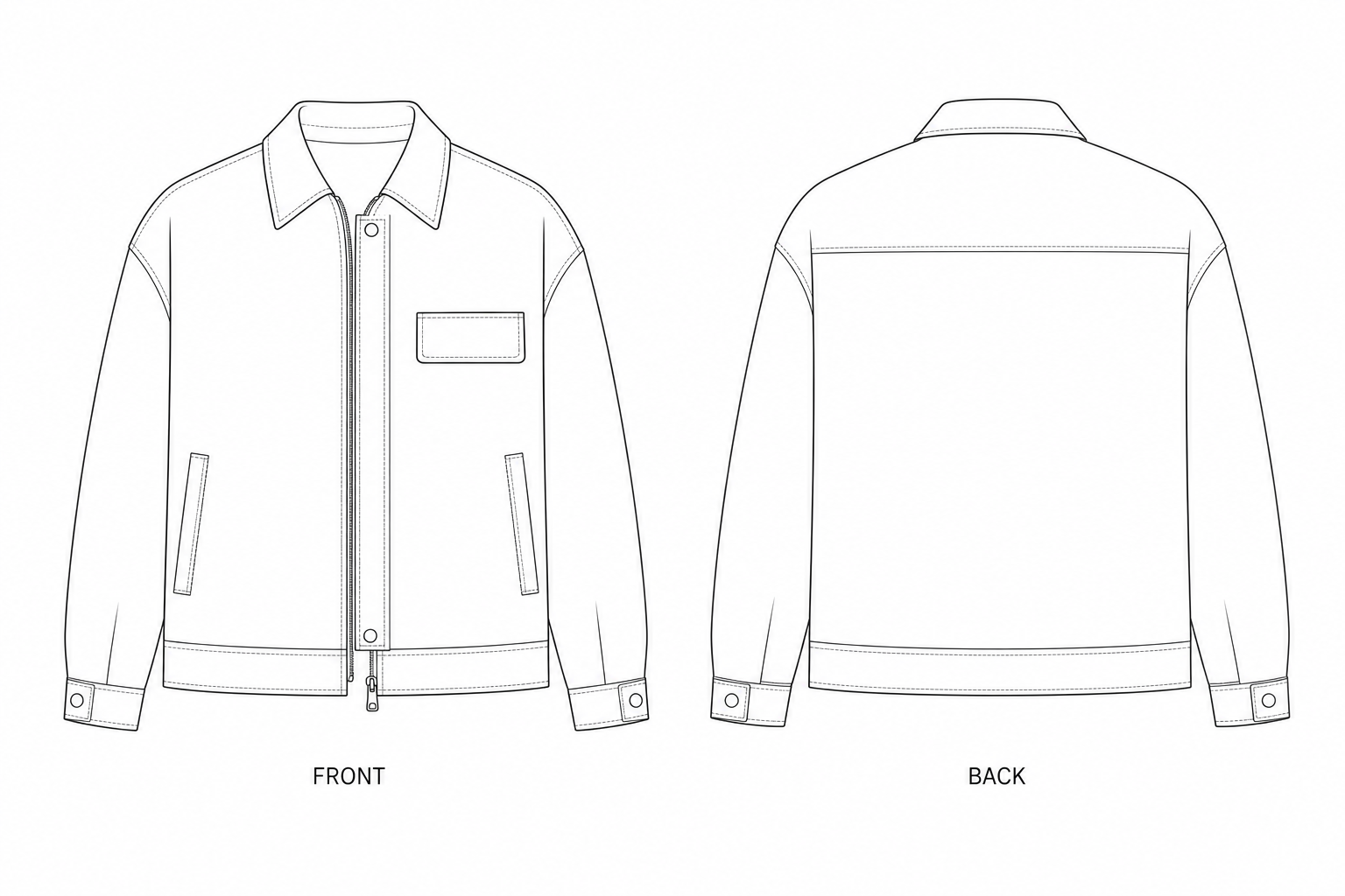 pattern-1012 front and back technical drawing