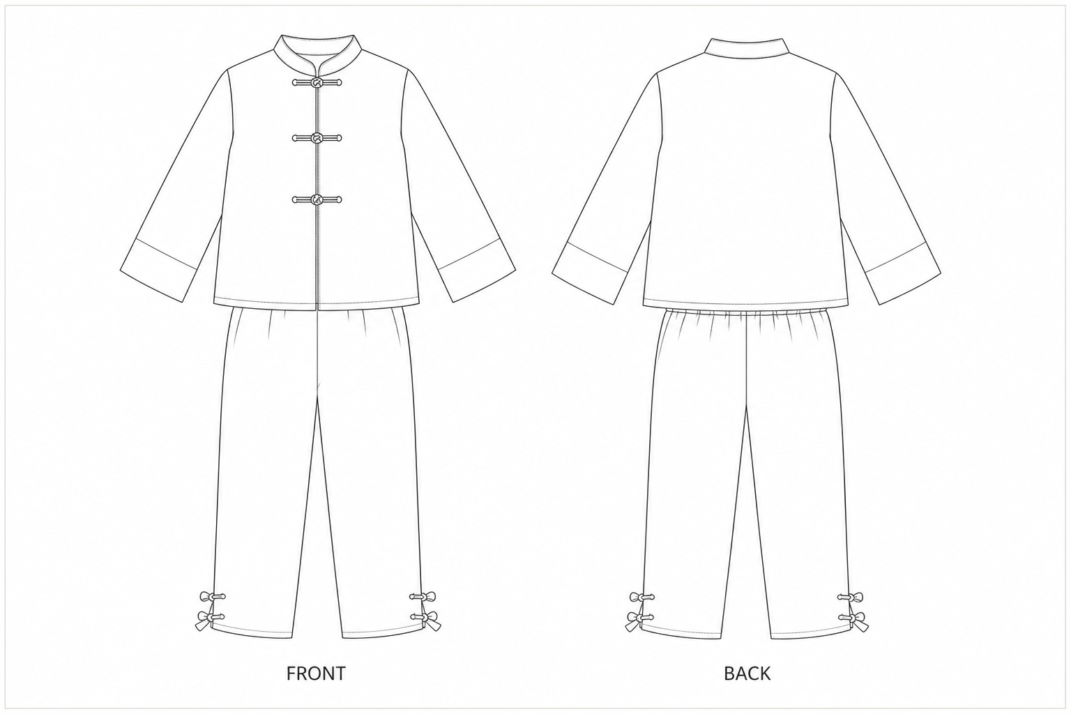 107 Top Sewing Pattern front and back technical drawing