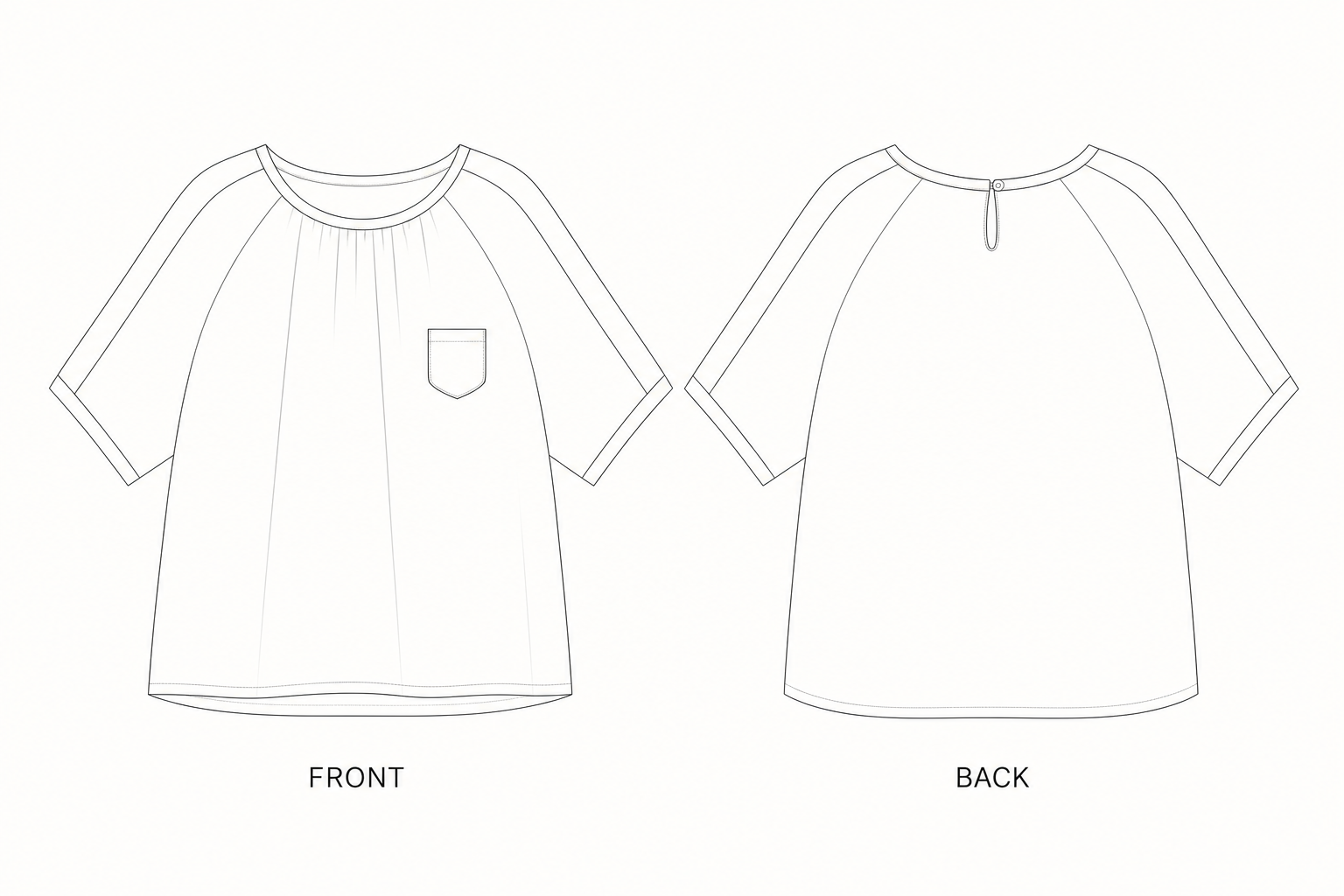 pattern-1135 front and back technical drawing