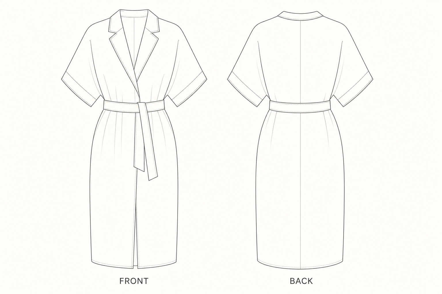 pattern-1192 front and back technical drawing