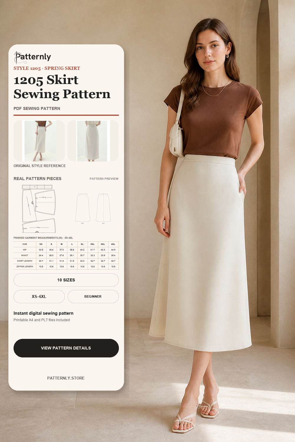 Everyday Skirt Sewing Pattern 1205 cover