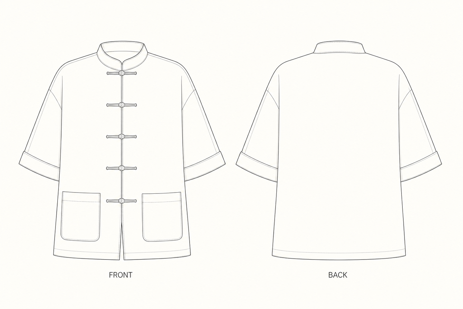 pattern-1207 front and back technical drawing