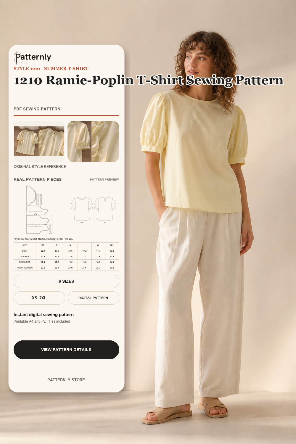 1210 Ramie-Poplin T-Shirt Sewing Pattern cover