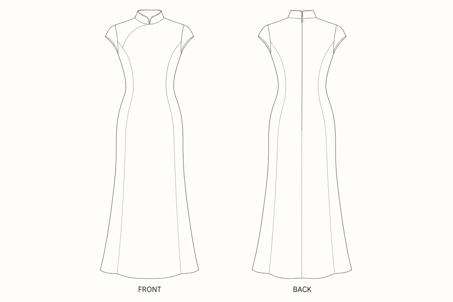 pattern-1216 front and back technical drawing