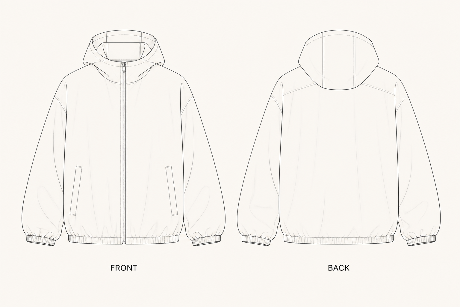 pattern-1231 front and back technical drawing