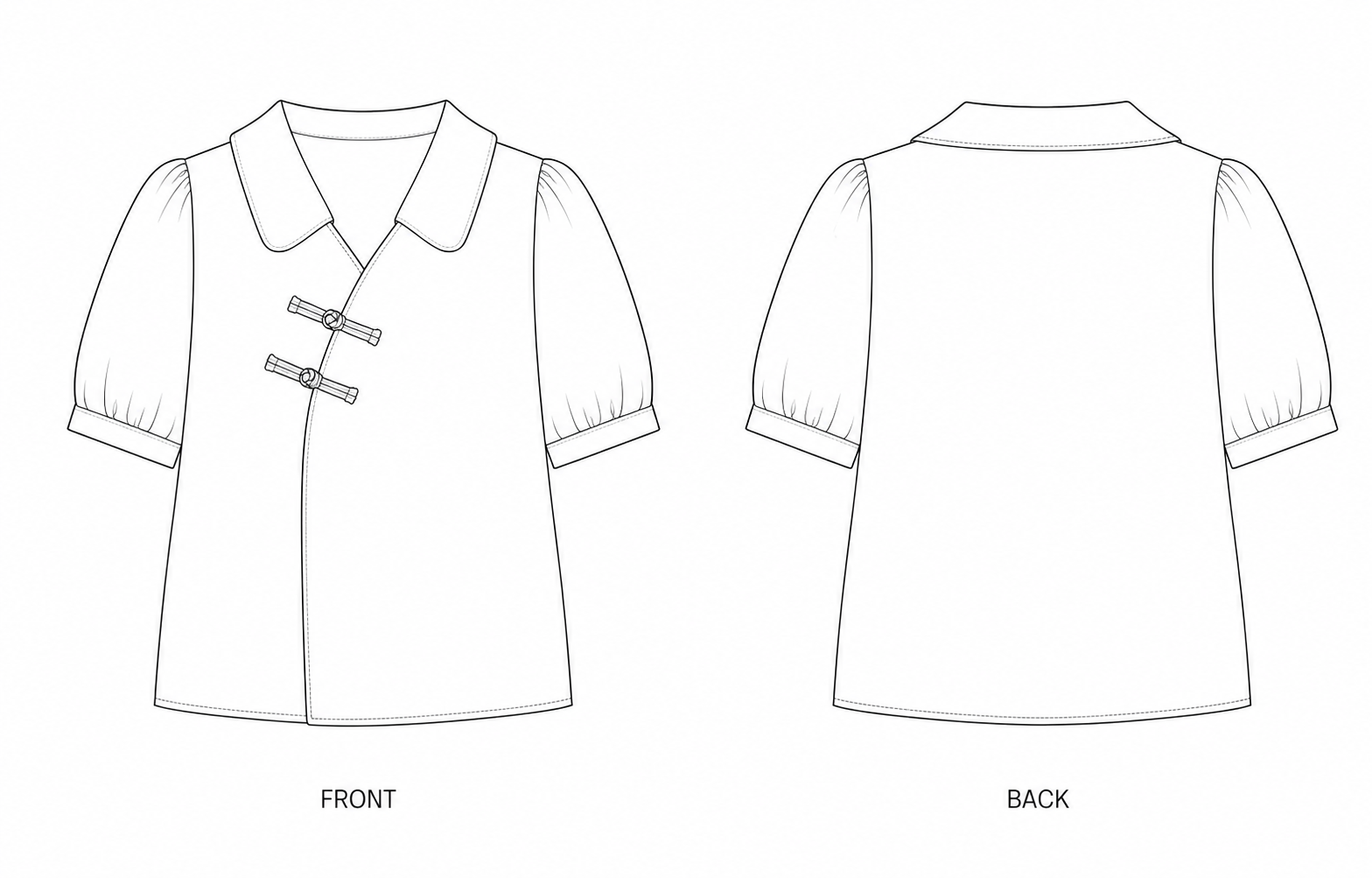 pattern-1241 front and back technical drawing