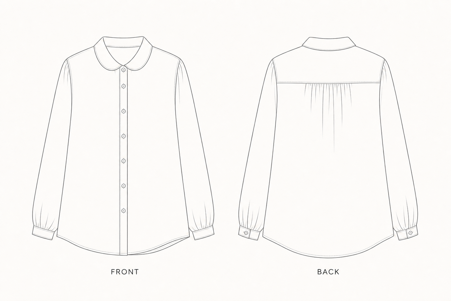 pattern-1269 front and back technical drawing