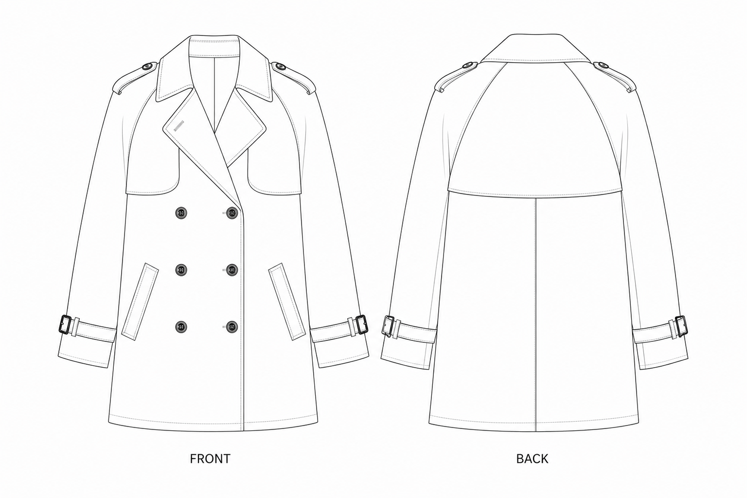 pattern-1278 front and back technical drawing