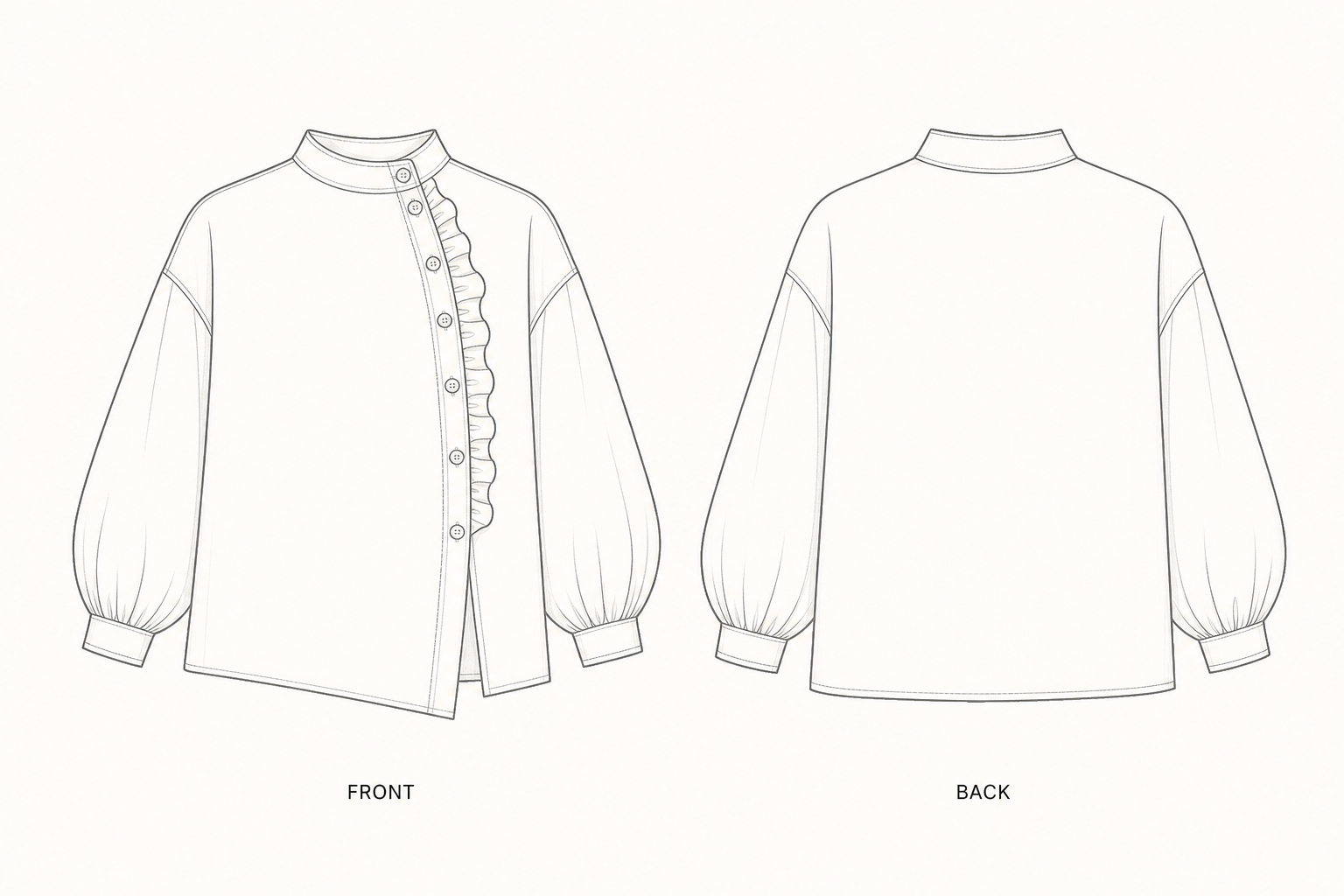 pattern-1279 front and back technical drawing