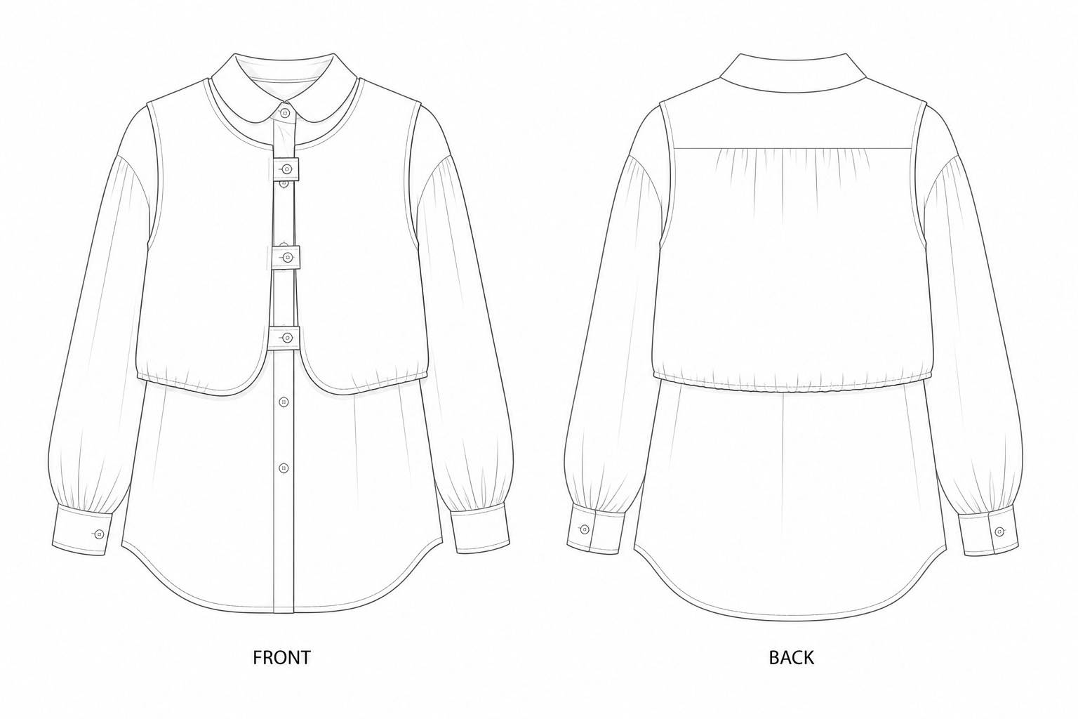 pattern-1289 front and back technical drawing