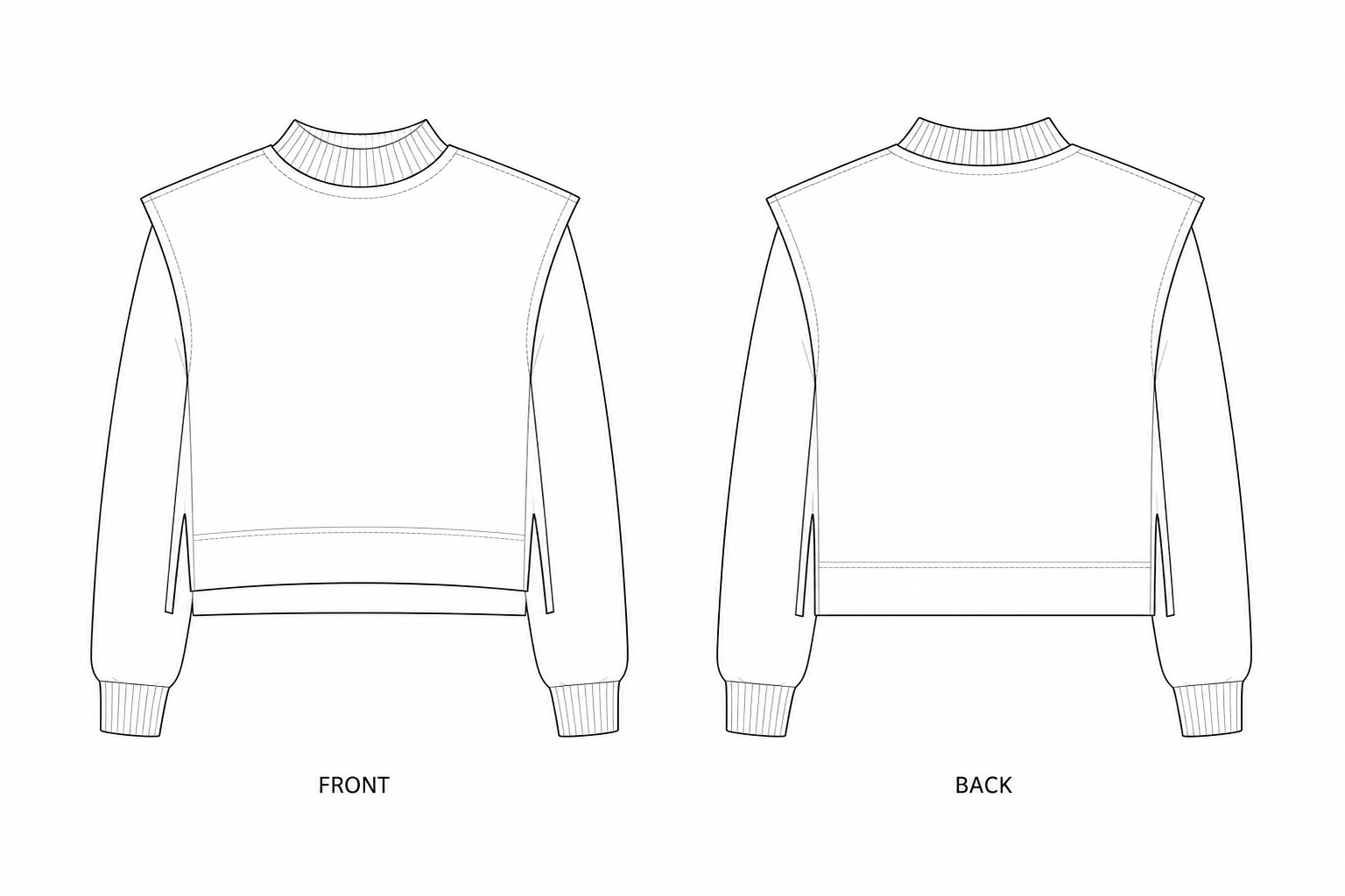 pattern-1292 front and back technical drawing