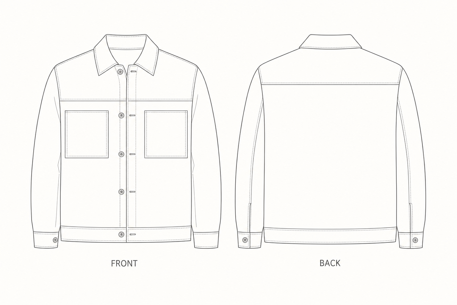 pattern-1307 front and back technical drawing