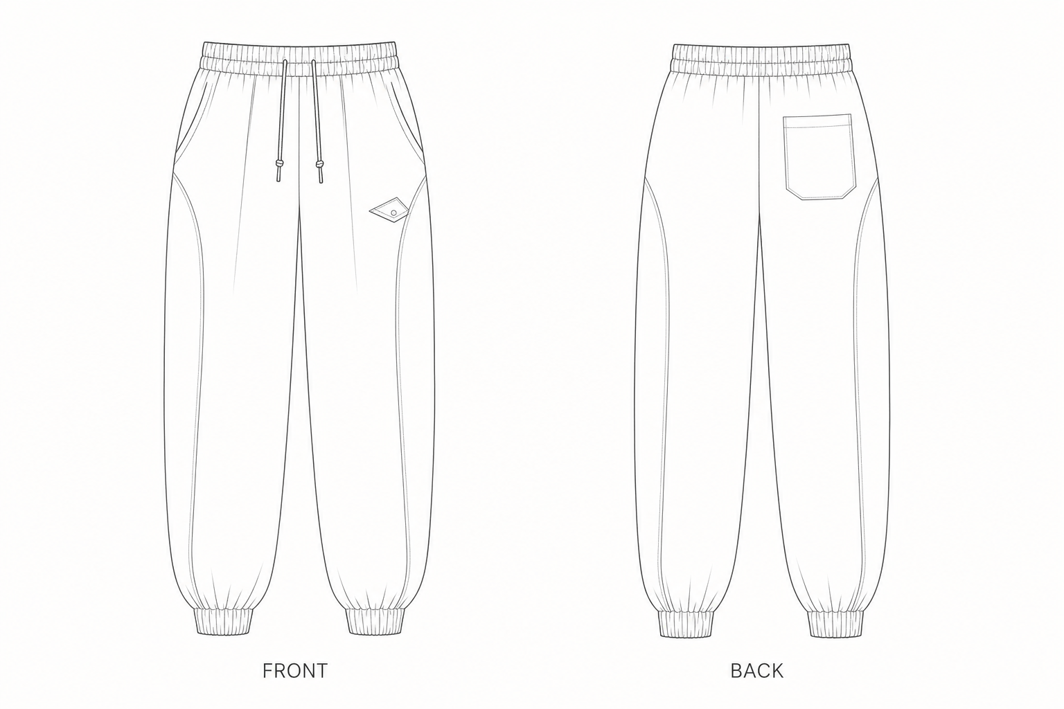 pattern-1324 front and back technical drawing