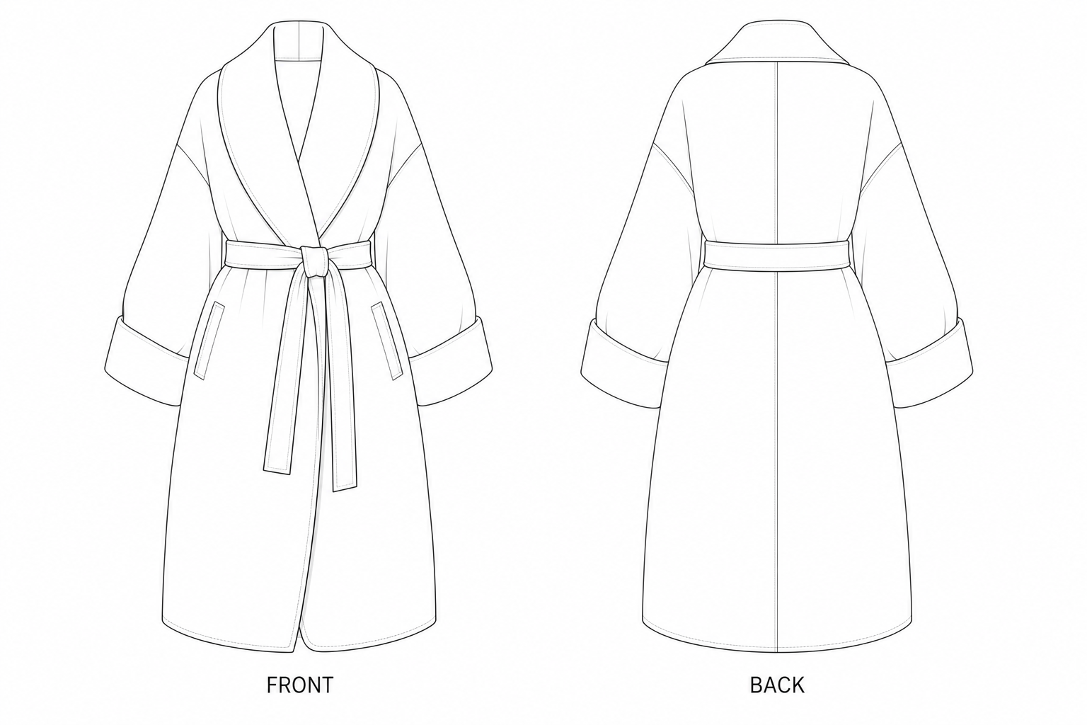 pattern-1330 front and back technical drawing