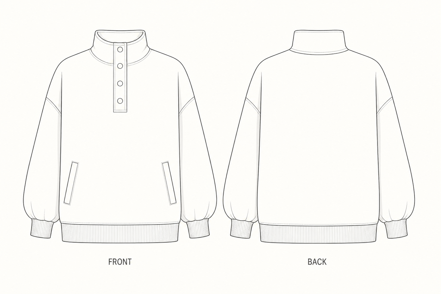 pattern-1333 front and back technical drawing