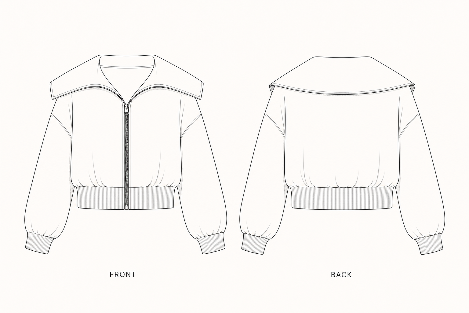 pattern-1337 front and back technical drawing