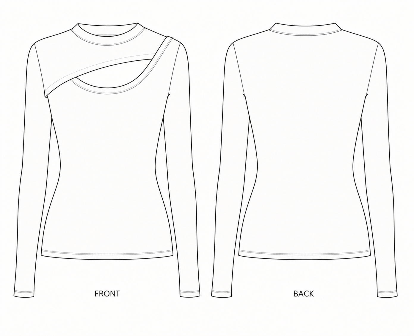 pattern-1341 front and back technical drawing