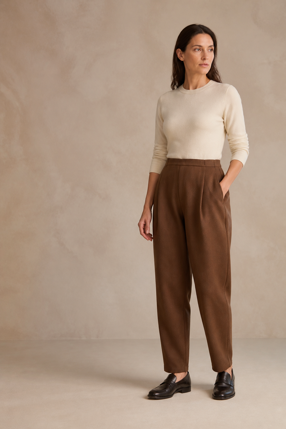 Wool-Style Tapered Pants Sewing Pattern 1343 cover