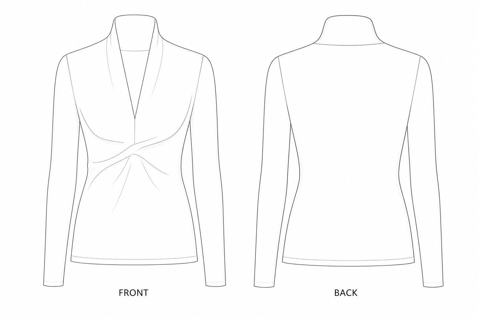 pattern-1350 front and back technical drawing